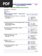 Approved List of Manufacturers: Line Pipes (Carbon/ Low Alloy Steel)