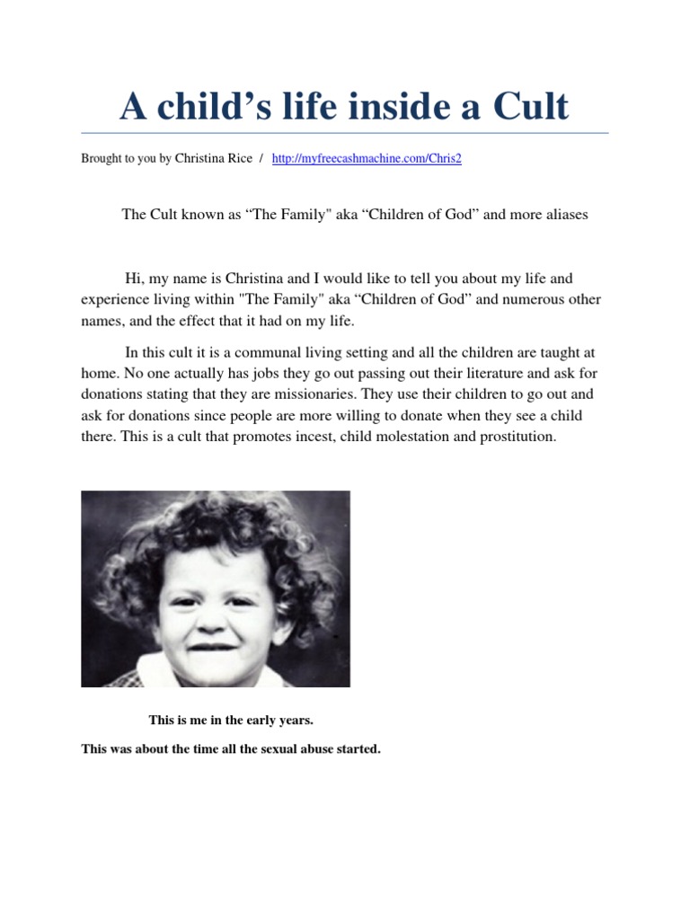 A Childs Life Inside A Cult Sibling Child Sexual Abuse - 