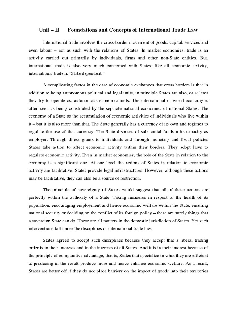 Unit - II - Copy-1 | PDF | Most Favoured Nation | World Trade Organization