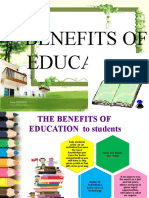 THE BENEFITS OF EDUCATION