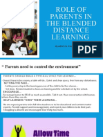 Role of Parents in The Blended Distance Learning: Gladys B. Falcasantos