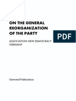 On The General Reorganization of The Party by Association New Democracy