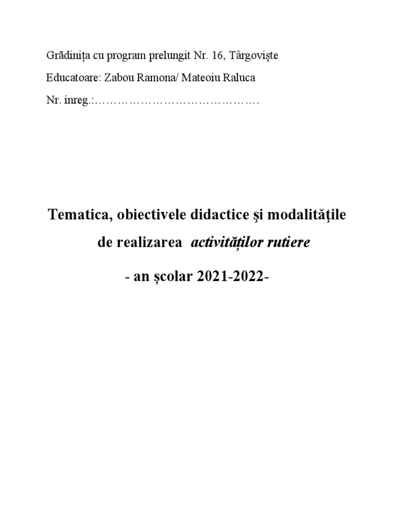 Activitati Rutiere | PDF