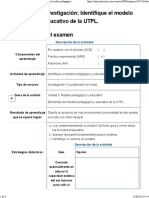 Examen (APEB2-10%) Investigación Identifique El Modelo Pedagógico y Educativo de La UTPL.