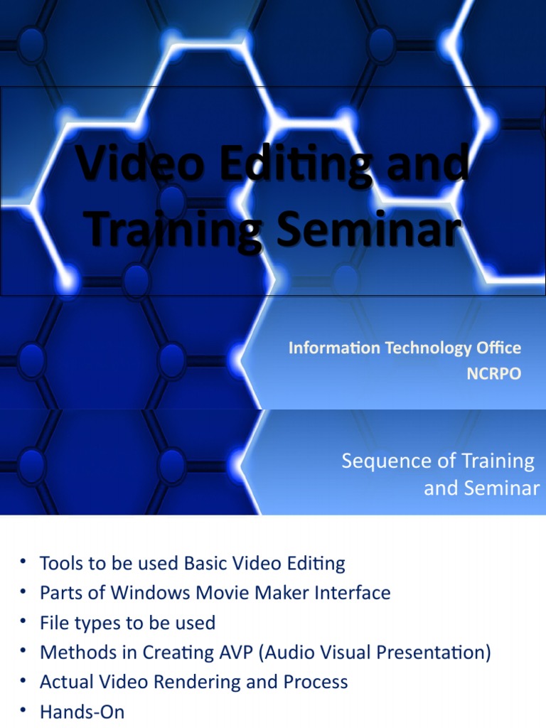 Video Editing Training and Seminar | PDF