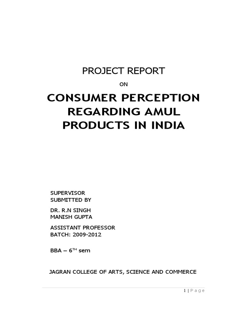 Amul Project Report | PDF