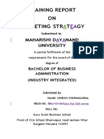 Project Report on Marketing Strategy for Bba
