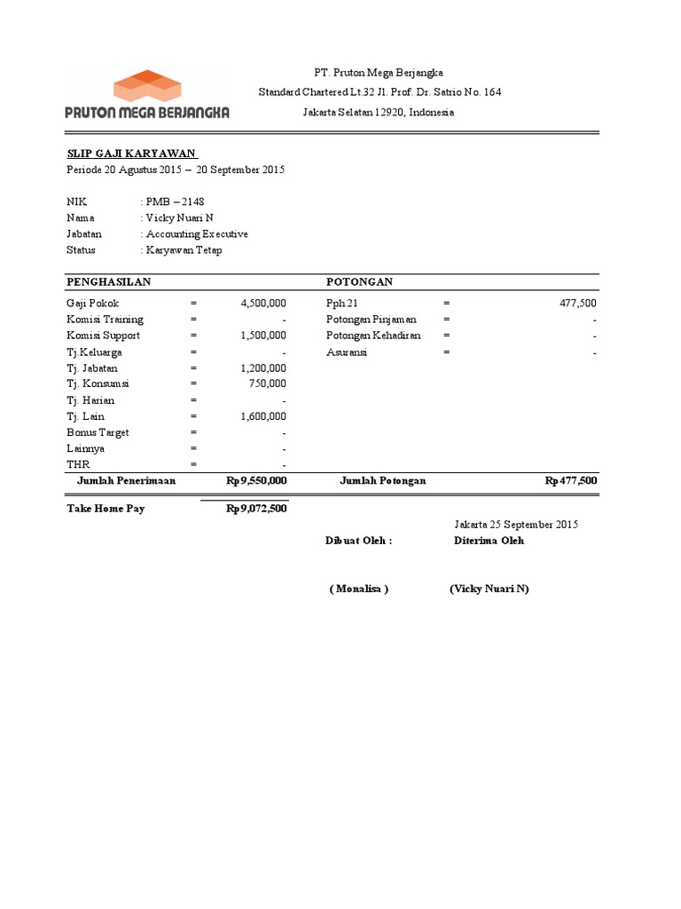 Contoh Slip Gaji | PDF