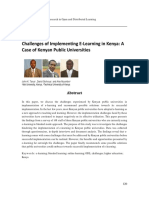 Challenges of Implementing E-Learning in Kenya: A Case of Kenyan Public Universities