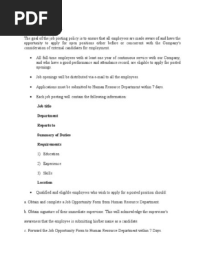 Job Posting Policy