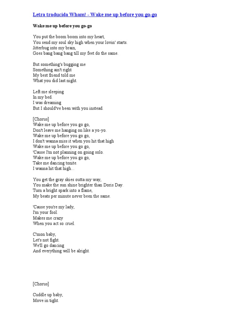 Letra Traducida Wham Ocio