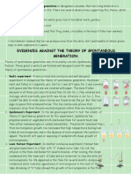 Evidences Against The Theory of Spontaneous Generation