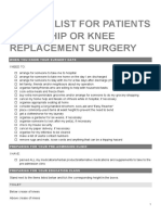Checklist Patients Having Hip Knee Replacement Surgery