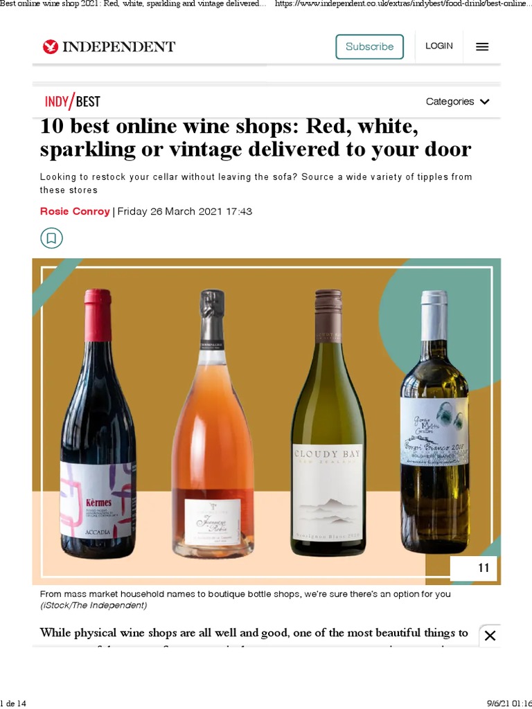 Best Online Wine Shop 2021 Red, White, Sparkling and Vintage Delivered
