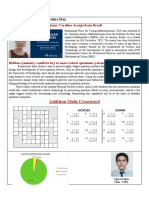 Let's Celebrate Mathematics Day: Addition Math Crossword