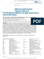 Application of Different Optimization Algorithms For Optimal Sizing of PV/Wind/Diesel/Battery Storage Stand-Alone Hybrid Microgrid