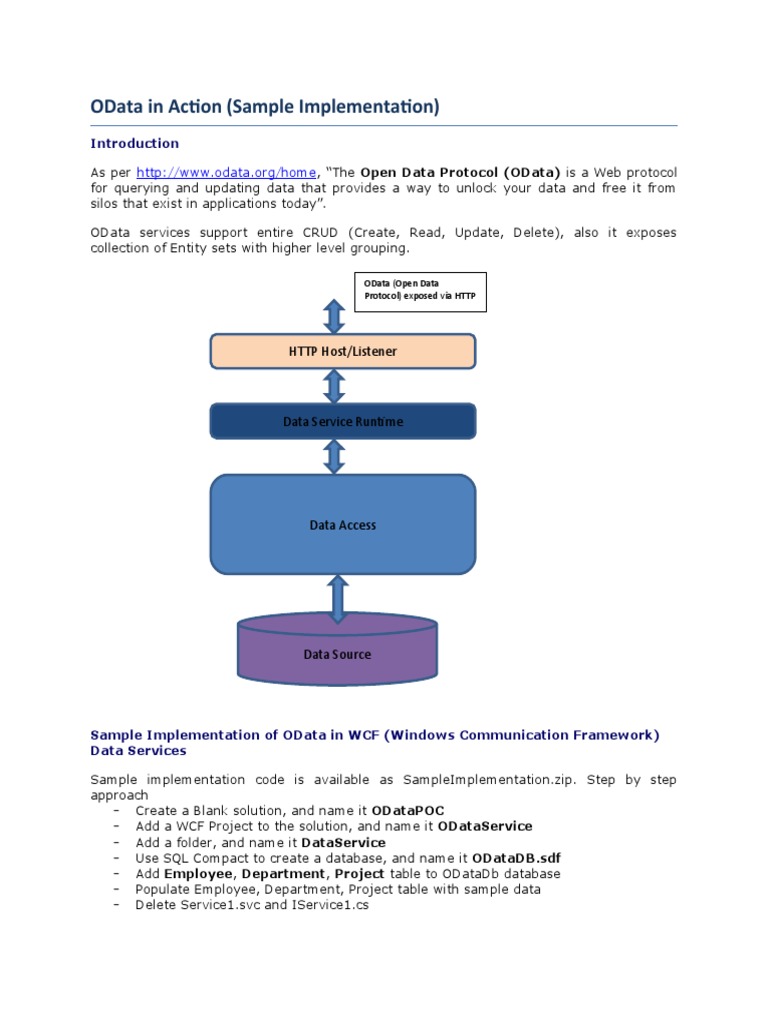 OData WCF Data Service Implementation Guide | PDF | Databases | Windows ...
