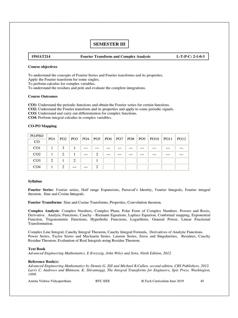 Sem 3 Curriculum and Syllabus | PDF