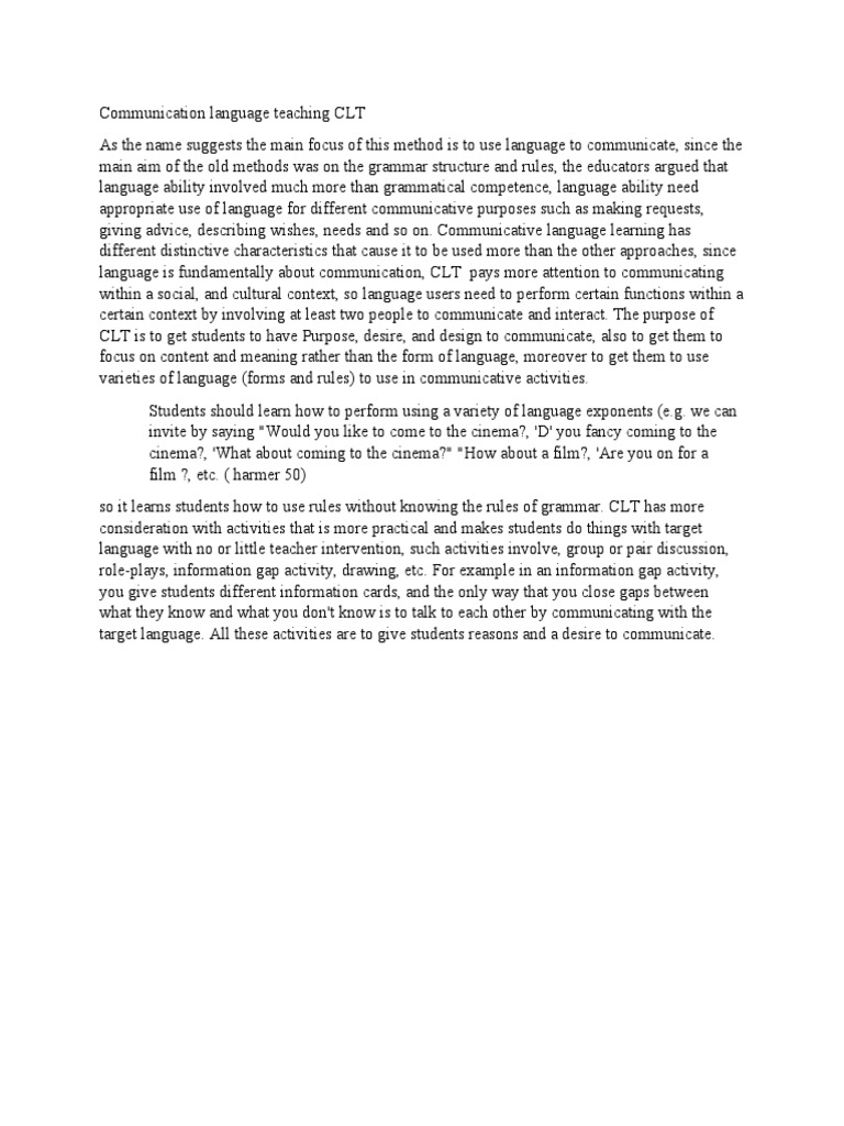 Understanding Communicative Language Teaching | PDF | Language Arts ...
