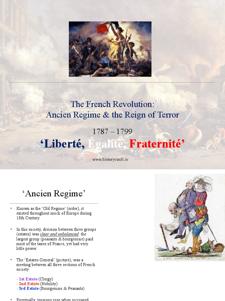 The French Revolution Ancien Regime & The Reign of Terror Liberté