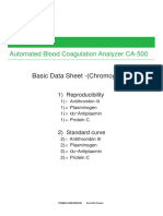 Automated Blood Coagulation Analyzer CA-500: Basic Data Sheet - (Chromogenic)