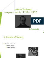 August Comte 1798 - 1857: The Founder of Socialogy