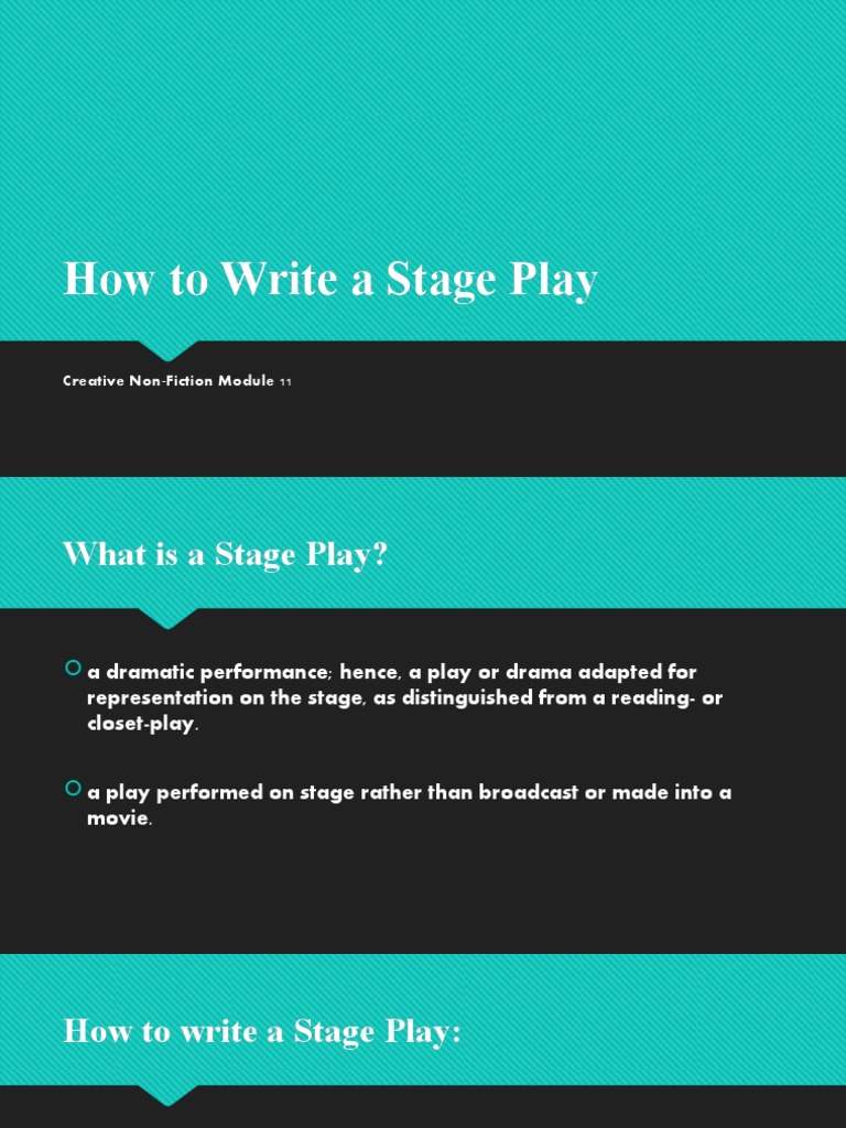 Stage Play PDF Play (Theatre)