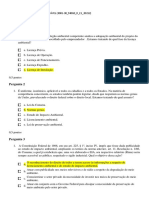 Questionário Unidade II Licenciamento