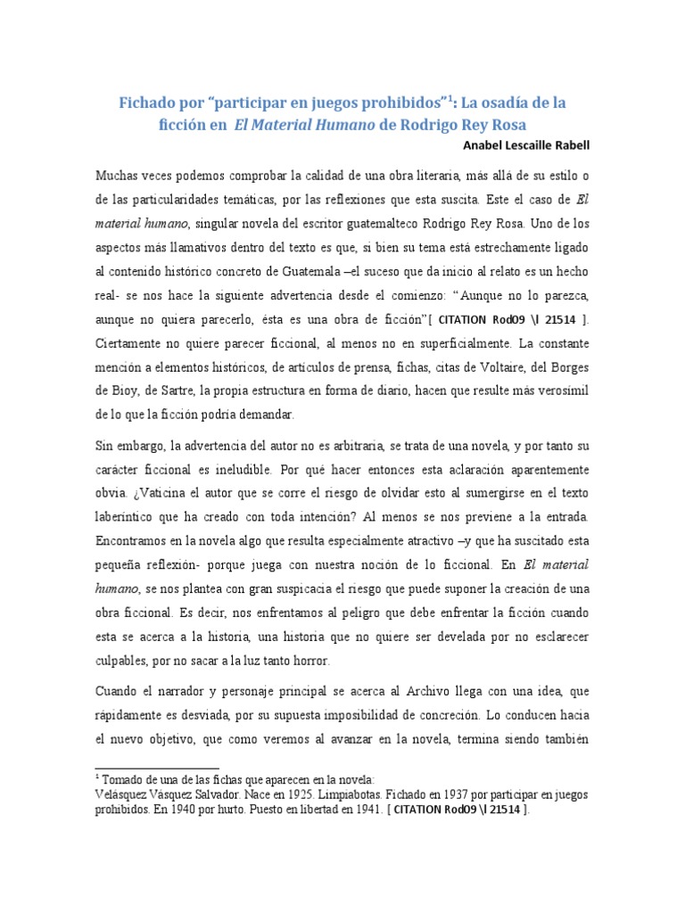 La ficción y el archivo en Rey Rosa | PDF | Novelas | Autor