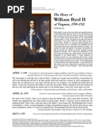 William Byrd Diary Excerpts