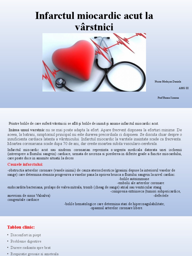 Infarctul Miocardic Acut La Vârstnici | PDF
