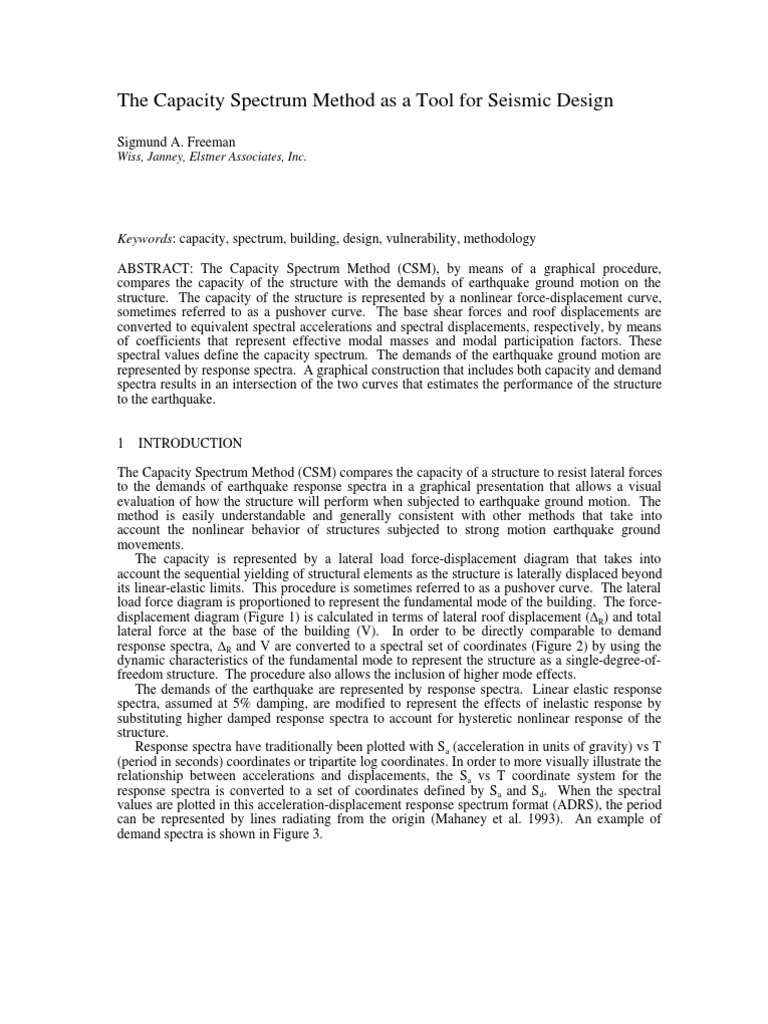 Capacity Spectrum Method for Seismic Design | PDF | Mechanics | Applied ...