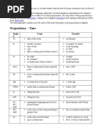 Prepositions - Time: Dictionary Literature Study Tips