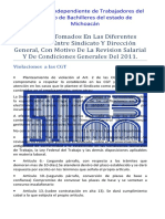 ACUERDOS TOMADOS EN LAS DIFERENTES SESIONES ENTRE SINDICATO Y DIRECCIÓN GENERAL