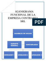 Organigrama Funcional de La Empresa Contrasfa SRL