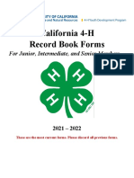 California 4-H Record Book Forms: For Junior, Intermediate, and Senior Members