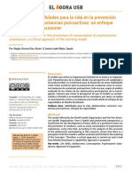 Desarrollo de Habilidades Para La Vida en La Prevención Del Consumo de Sustancias Psicoactivas