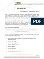 Nota Informativa Semáforo epidemiológico rojo