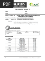 Tle Cookery Grade 7/8: Let Us Discover