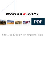 Motion - GPS: How To Export or Import Files