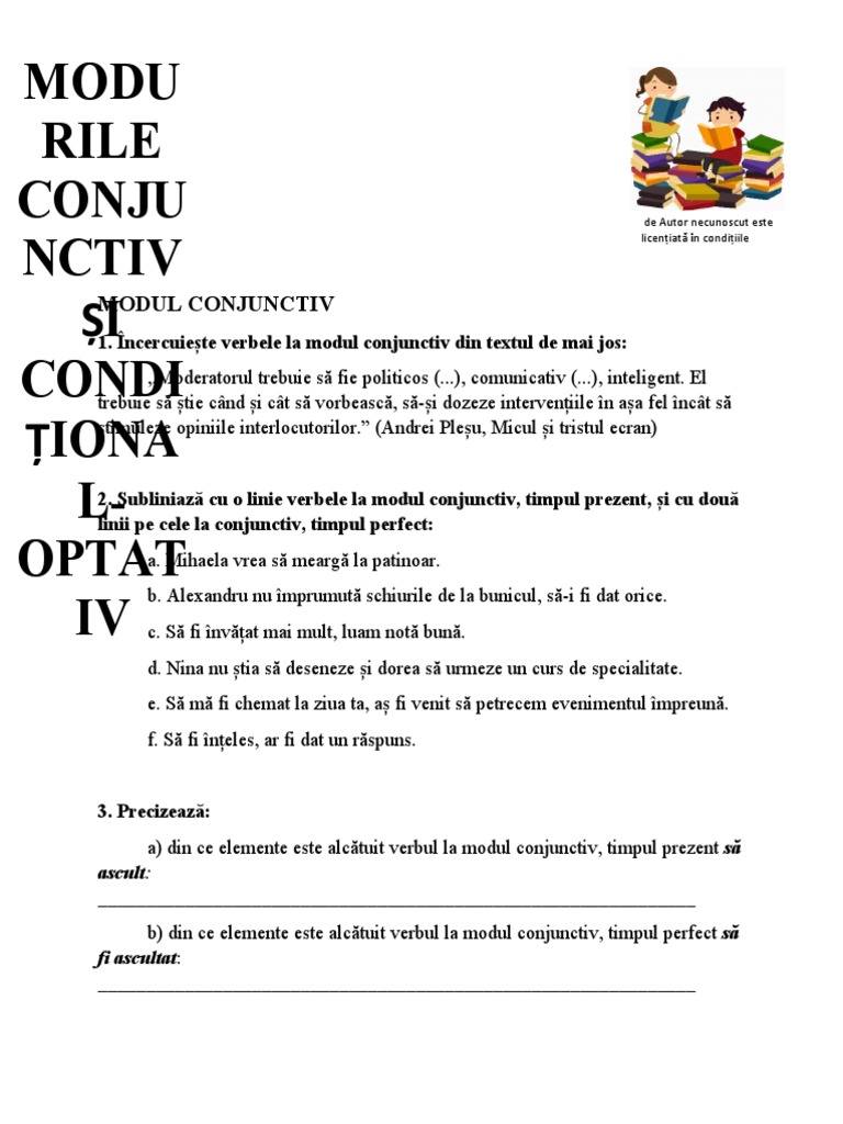 MODUL CONJUNCTIV Și Conditional Optativ | PDF