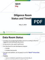 Partnering Project: Diligence Room Status and Timeline