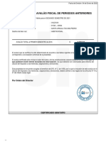 Certificado de Avalúo Fiscal de Periodos Anteriores: Por Orden Del Director