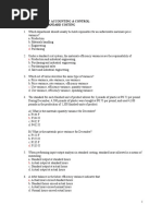 Ca 5107 - Cost Accounting & Control Quizzer - Standard Costing