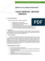 Chapter 7: Valet Service / Butler Service: Bshm21 (Fundamentals in Lodging Operations)