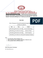 MSC IT, DS & AI SEM 1 & 3 Practical Exam Time Table January 2021