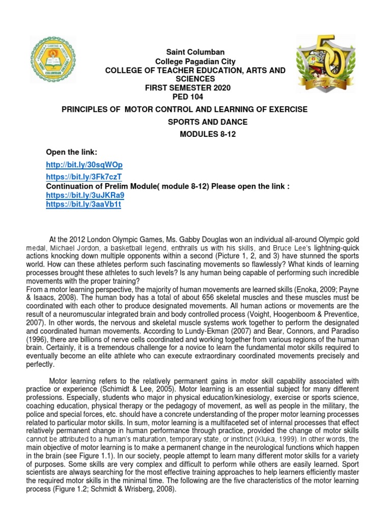 Principles of Motor Control & Learning | PDF | Learning | Motor Control
