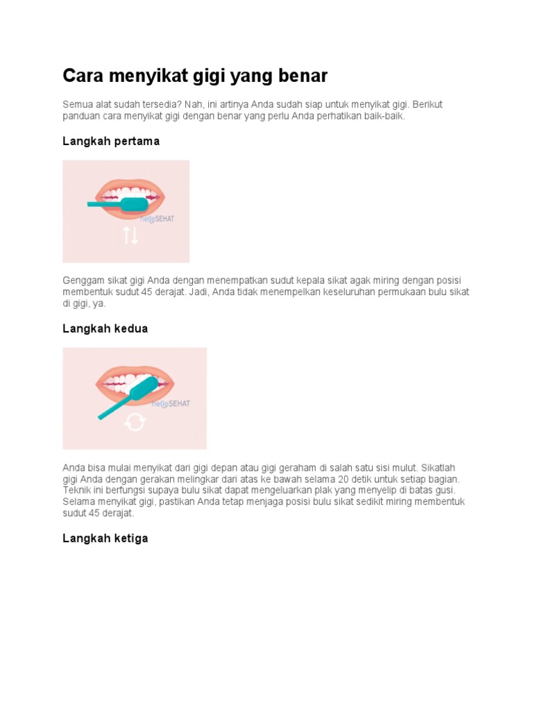 Cara Menyikat Gigi Yang Benar | PDF