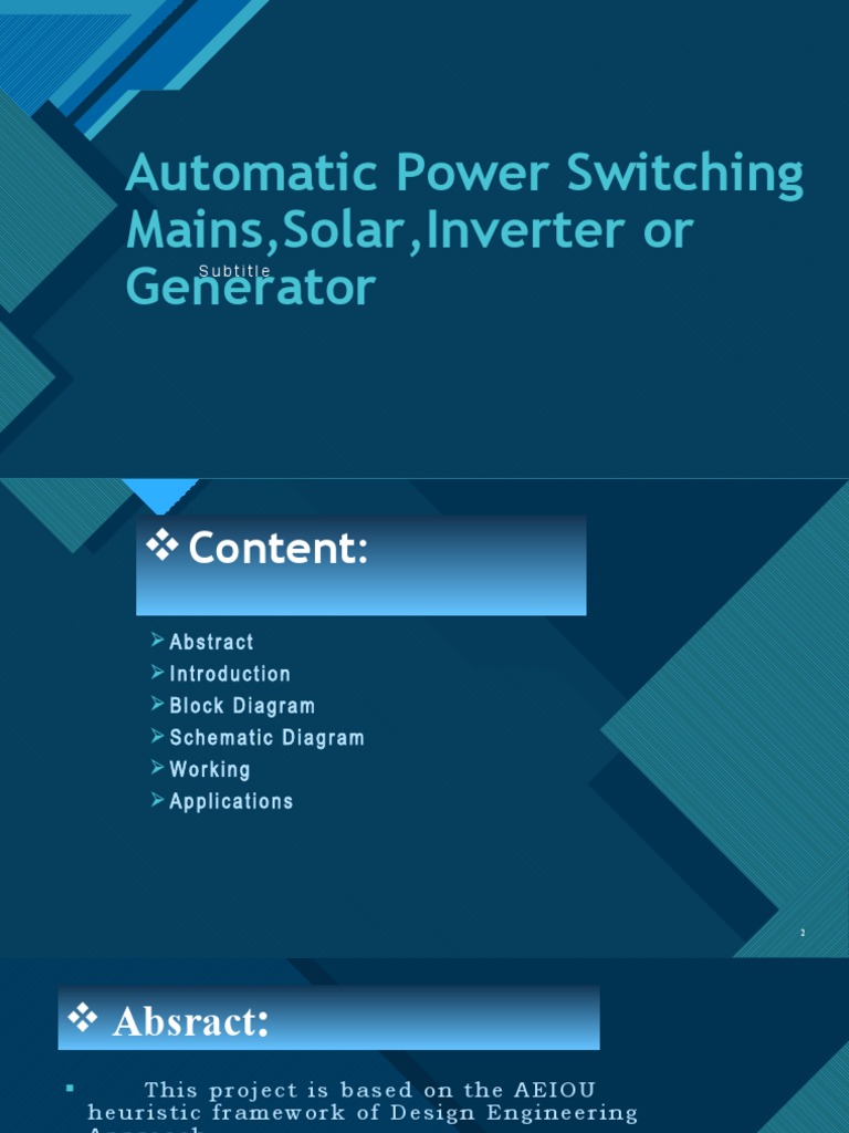 Automatic Power Switching Mains, Solar, Inverter PDF Power Inverter
