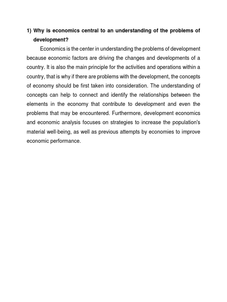 Economics and Development Problems | PDF